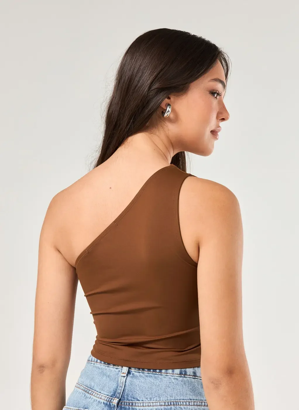 Blusa Ombro Único Em Poliamida