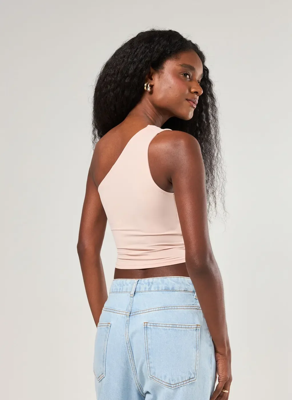 Blusa Ombro Único Em Poliamida