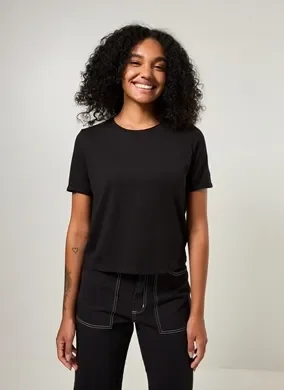 Blusa De Manga Curta Em Algodão