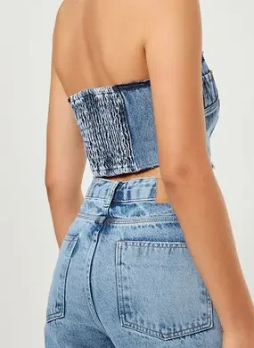 Cropped Jeans Estilo Calça