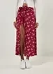 Saia Midi Com Short Vinho Florido