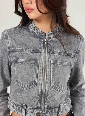 Jaqueta Jeans Biker