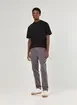 Calça Chino Slim Em Sarja Cinza Escuro