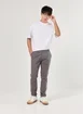 Calça Chino Slim Em Sarja Cinza Escuro