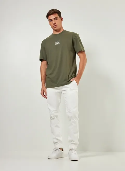 Camiseta Box Verde Militar Estampa