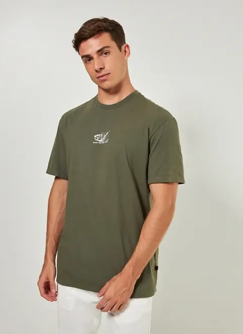 Camiseta Box Verde Militar Estampa