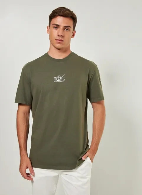 Camiseta Box Verde Militar Estampa