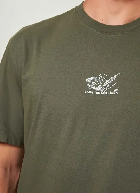 Camiseta Box Verde Militar Estampa