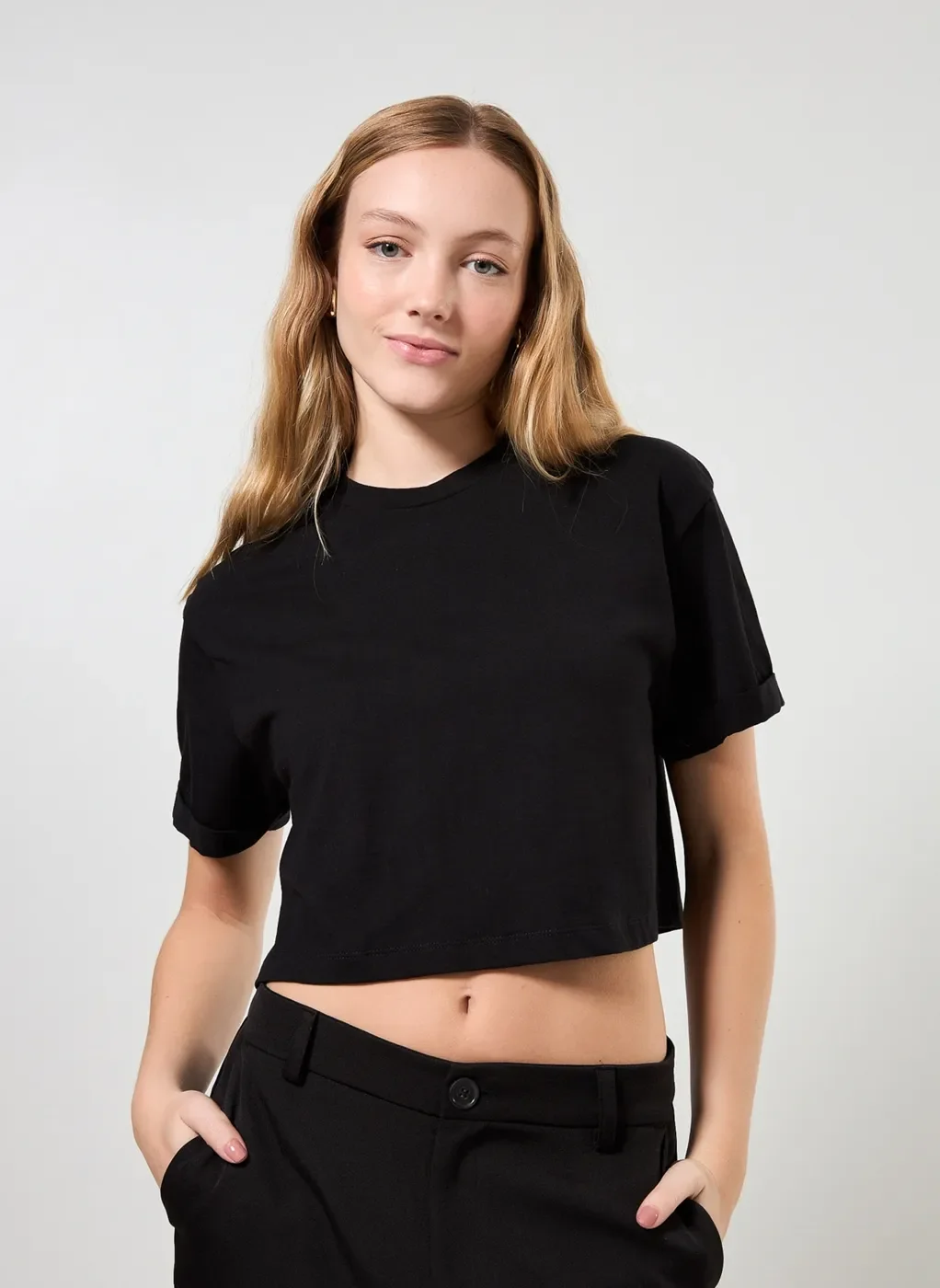 Camiseta Cropped De Manga Curta