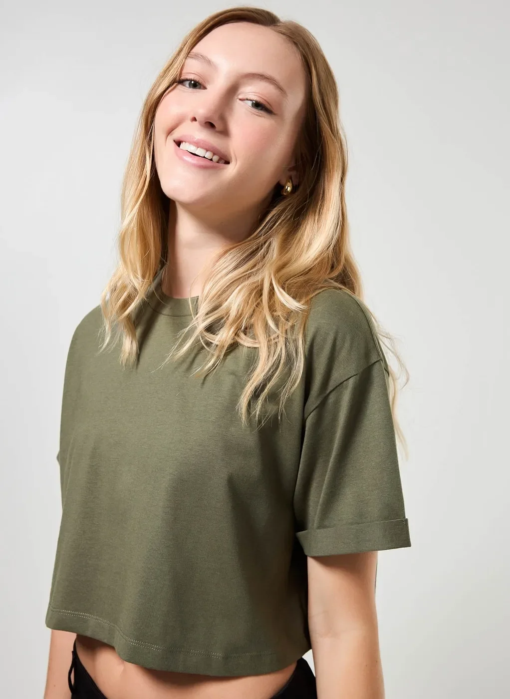 Camiseta Cropped De Manga Curta