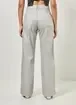 Calça Wide Leg Em Sarja Prateada