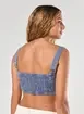 Cropped Cargo Em Sarja Azul