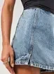 Short Saia Jeans Com Brilho Molhado