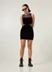 Vestido Preto Em Veludo Com Tule