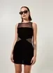 Vestido Preto Em Veludo Com Tule