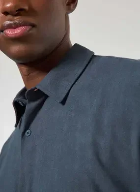 Camisa Com Linho Manga Curta