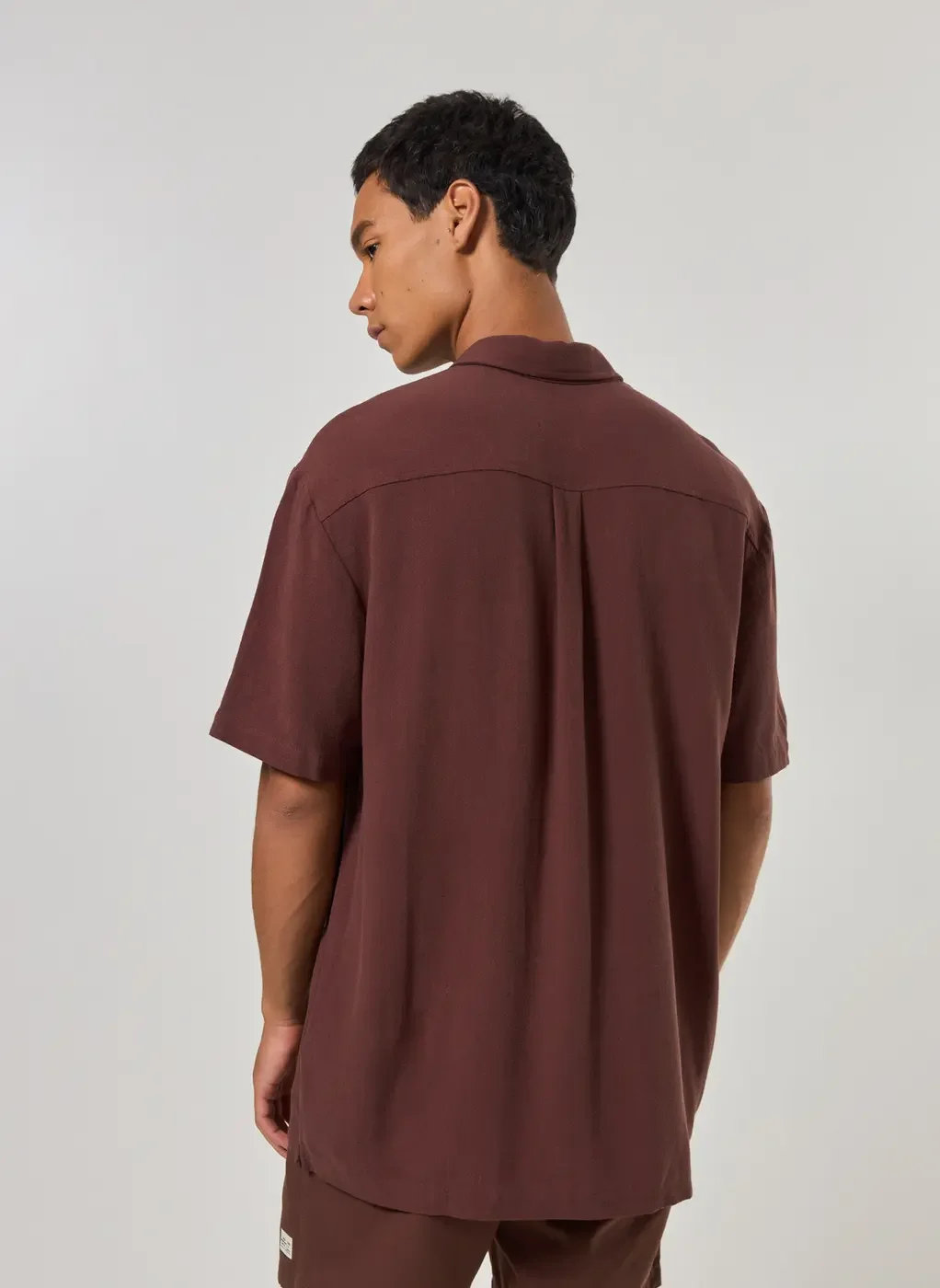 Camisa Com Linho Manga Curta