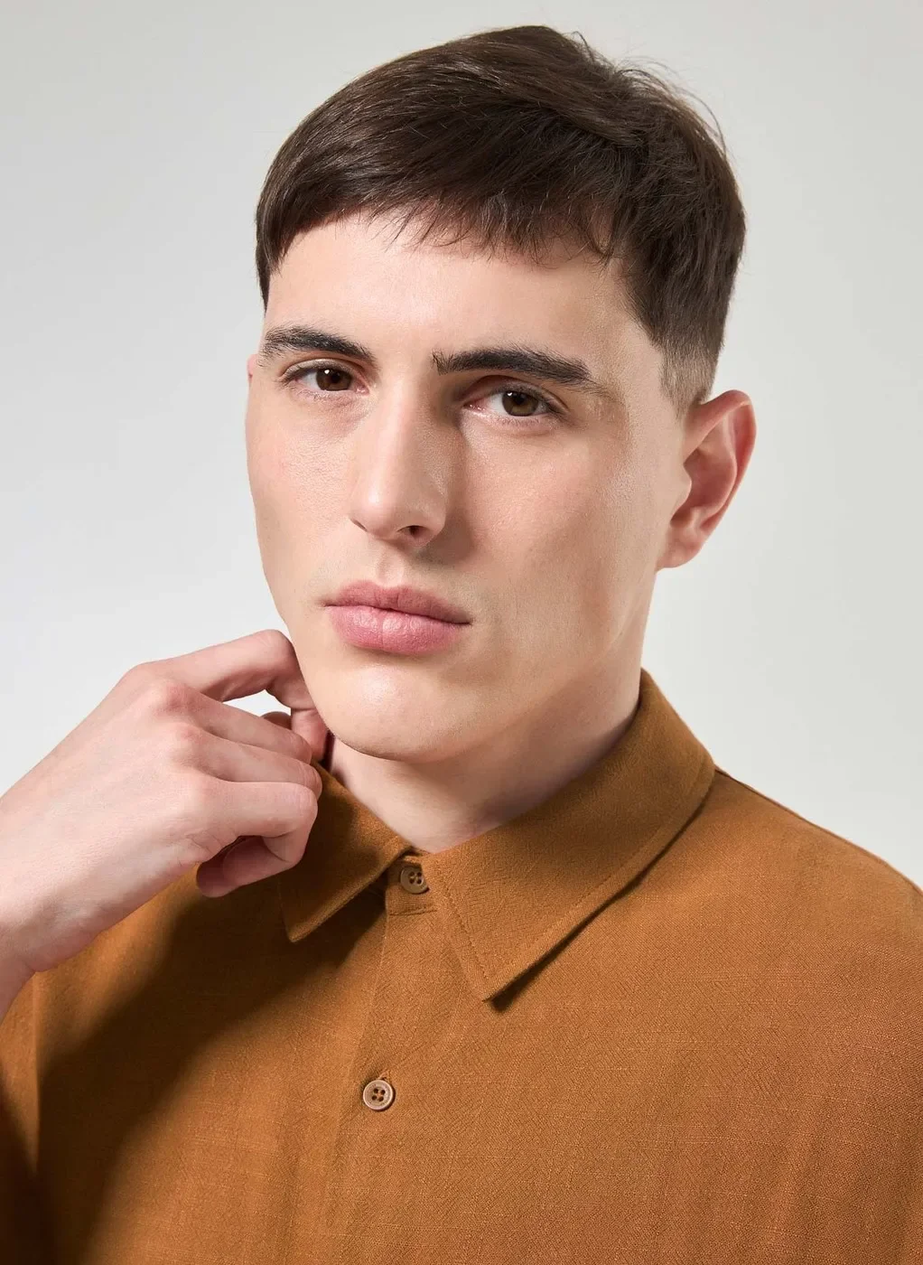 Camisa Com Linho Manga Curta