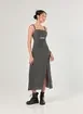 Vestido Midi Em Tecido Estonado