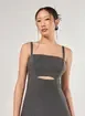 Vestido Midi Em Tecido Estonado