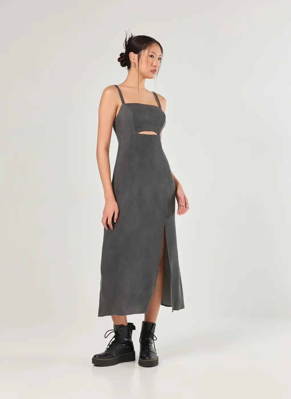 Vestido Midi Em Tecido Estonado