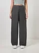 Calça Pantalona Em Tecido Preto Estonado