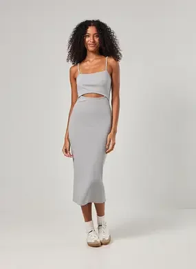 Vestido Tubinho Midi Com Abertura