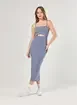 Vestido Tubinho Midi Com Abertura