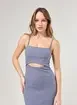 Vestido Tubinho Midi Com Abertura