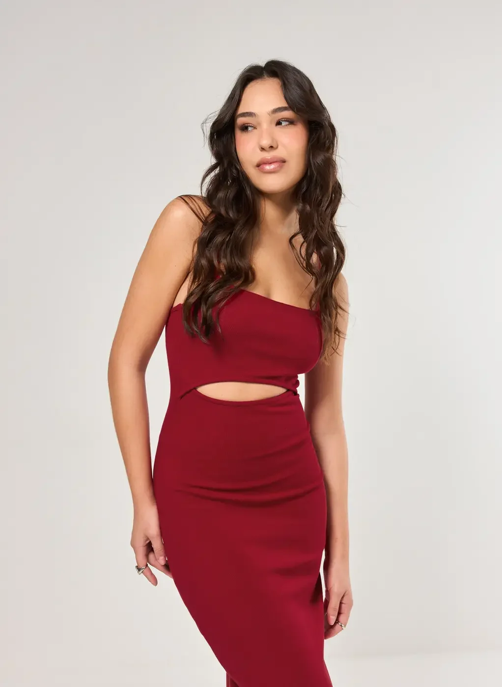 Vestido Tubinho Midi Com Abertura