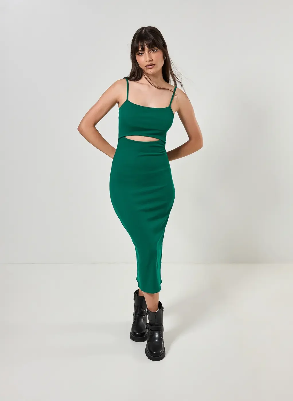 Vestido Tubinho Midi Com Abertura