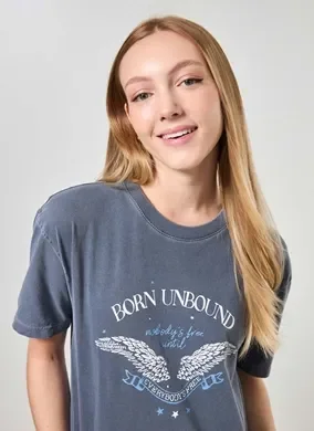 Camiseta Azul Estonada Asas