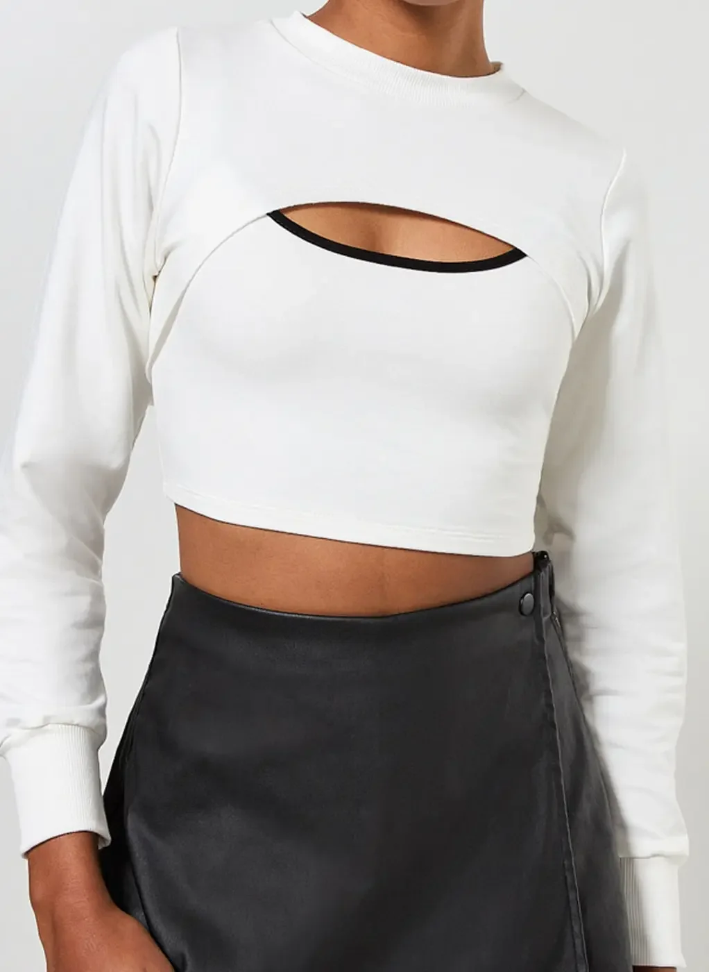 Top Com Sobreposição Manga Longa