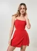 Vestido Macaquinho Vermelho Linho