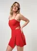 Vestido Macaquinho Vermelho Linho