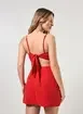 Vestido Macaquinho Vermelho Linho