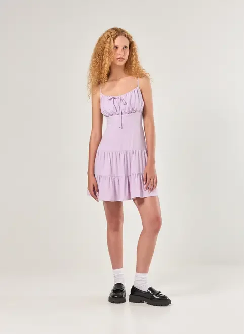 Vestido Curto Alcinha Linho