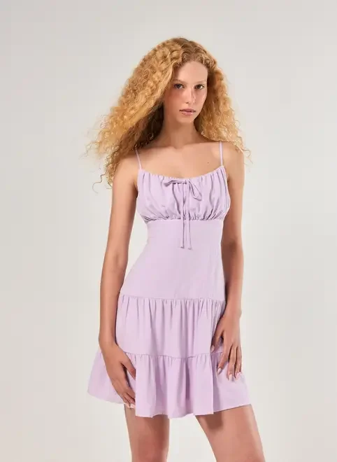 Vestido Curto Alcinha Linho