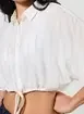 Camisa Cropped Branca Com Brilho