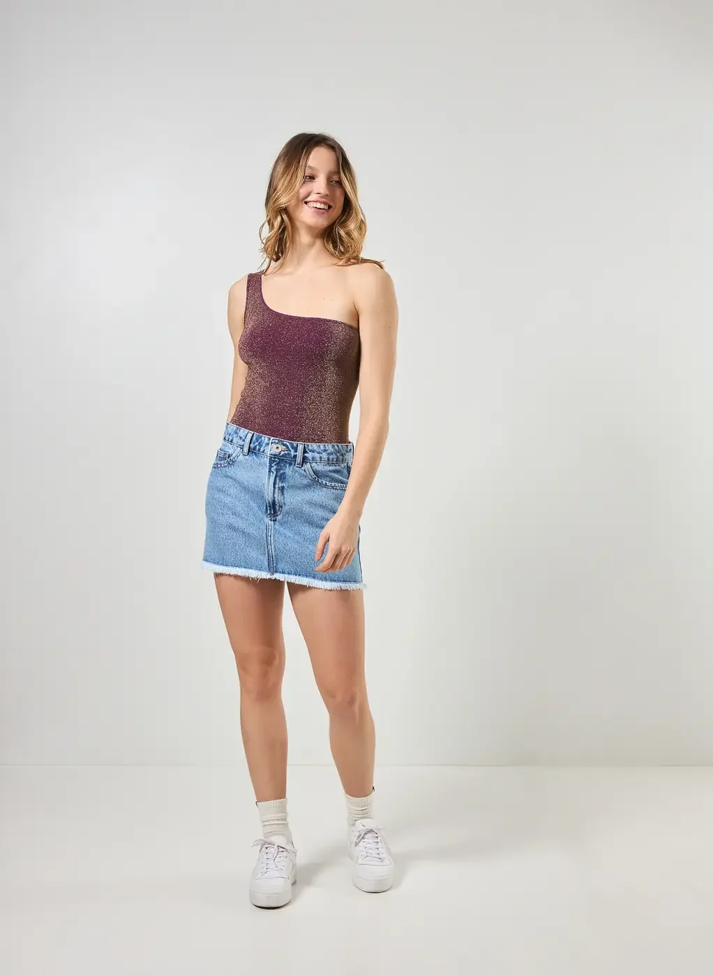 Body Ombro Único Seamless Brilhoso