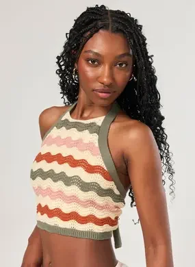 Cropped Tricô Frente Única Amarração