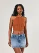 Cropped Tricô Frente Única Amarração