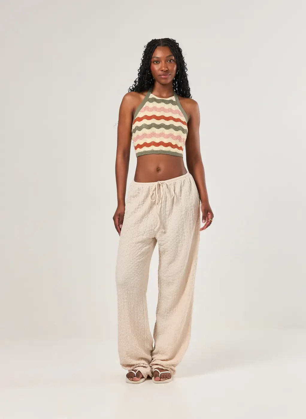 Cropped Tricô Frente Única Amarração