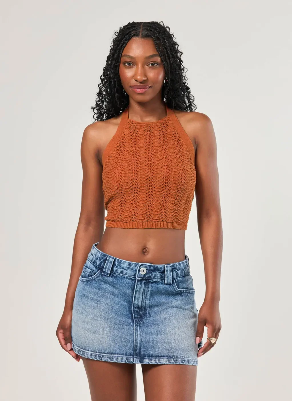 Cropped Tricô Frente Única Amarração