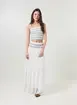 Saia Longa Off-White Com Bordado