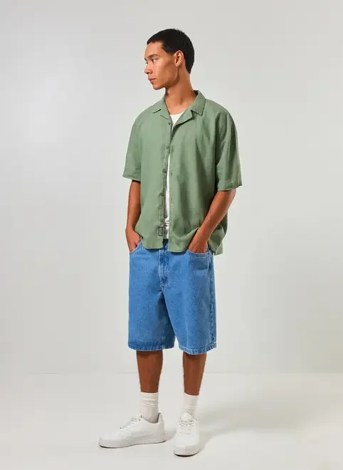 Camisa Box Estonada Em Linho