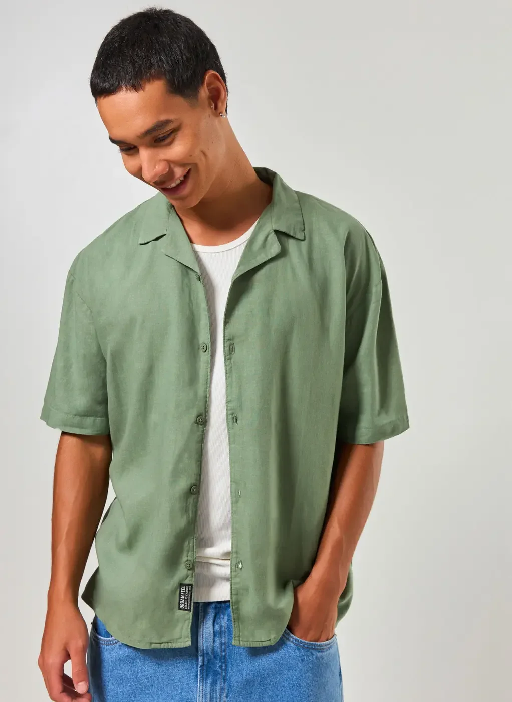 Camisa Box Estonada Em Linho