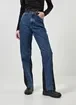 Calça Wide Leg Jeans Azul E Preto