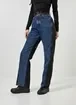 Calça Wide Leg Jeans Azul E Preto