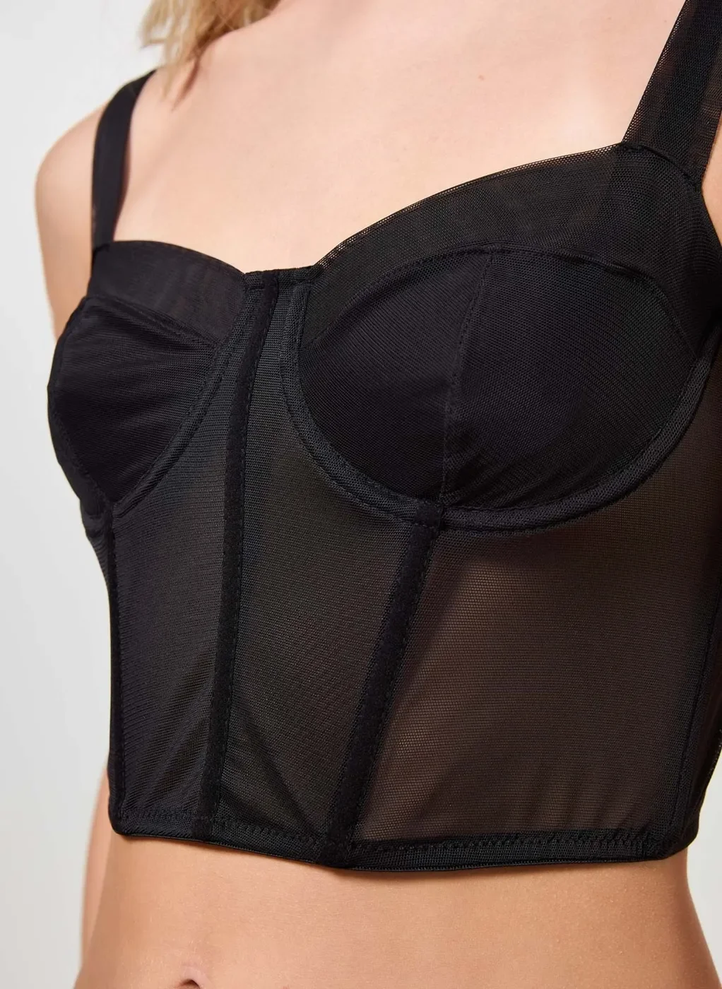 Cropped Corselet Em Tule